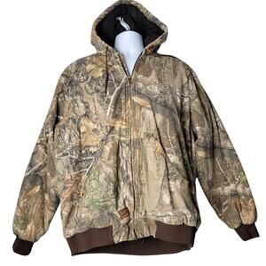 Brazos Work Force Camo Jacket XL Hooded Quilted Liner Outdoor Hunting Core